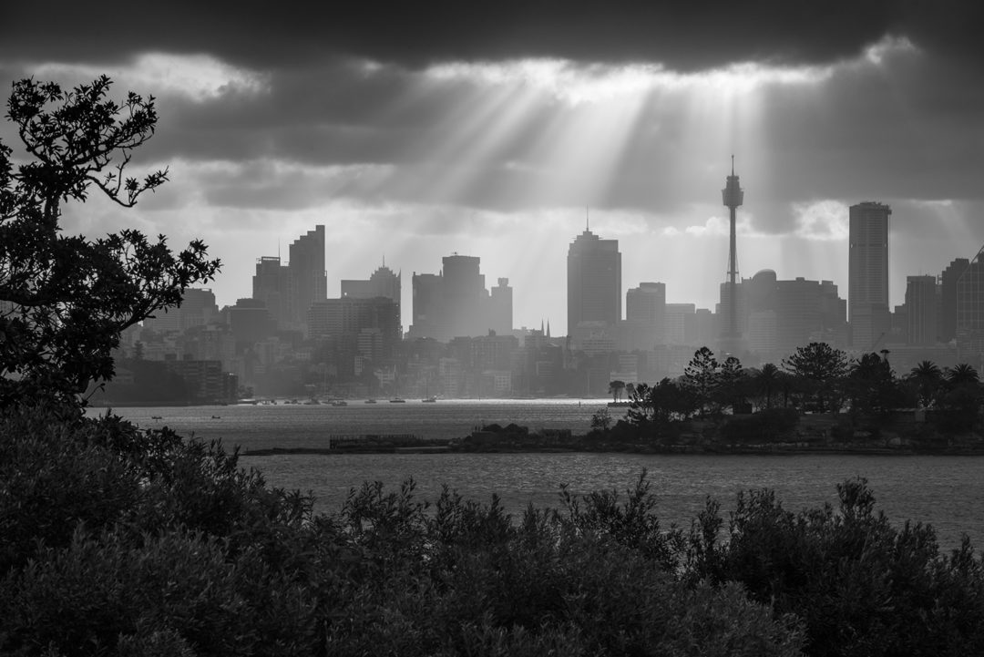 Sydney CBD Under A Lightshow, Australia. FROTHERS GALLERY
